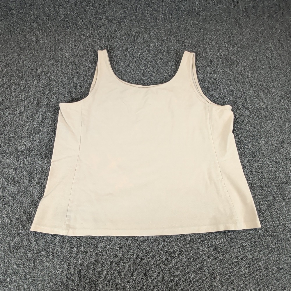 Eileen Fisher Vintage Minimalist Beige Tank Top Large Neutral Quiet Luxury Basic